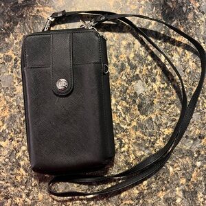Black Crossbody Wallet with Strap